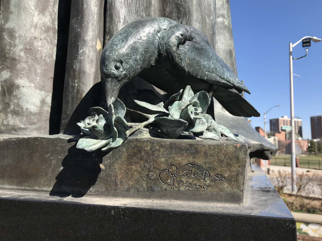 Signature and bird detail, Billie Holiday Statue