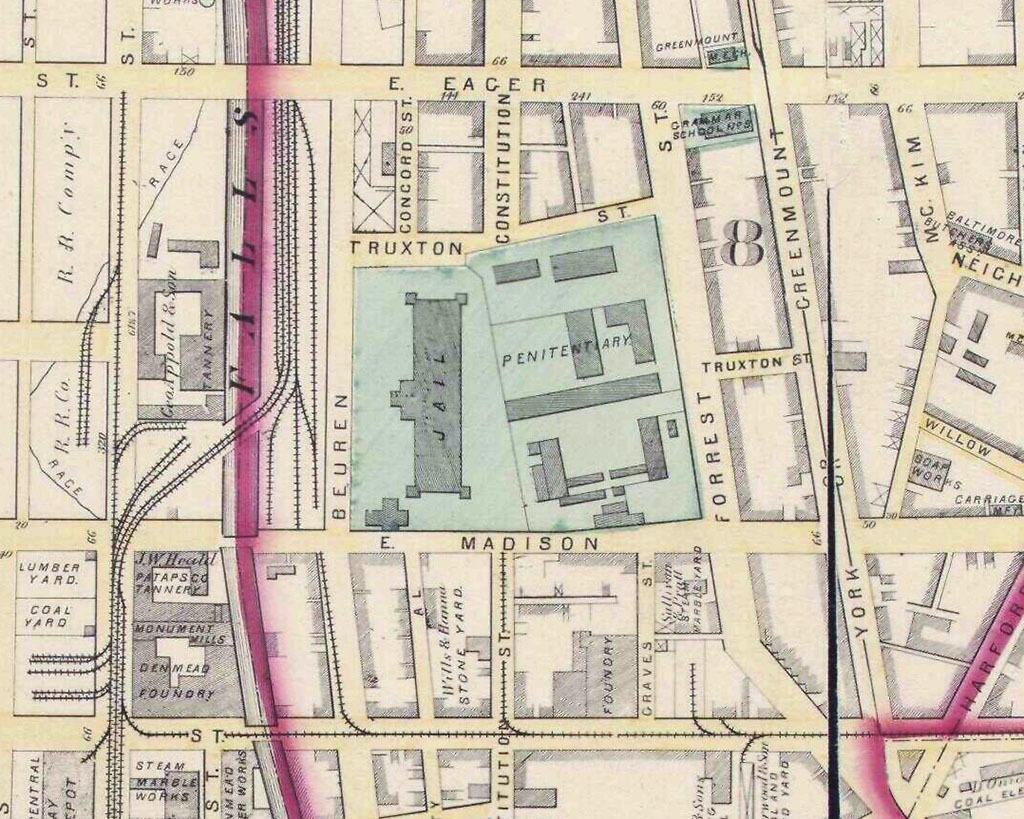 Map, Baltimore Jail