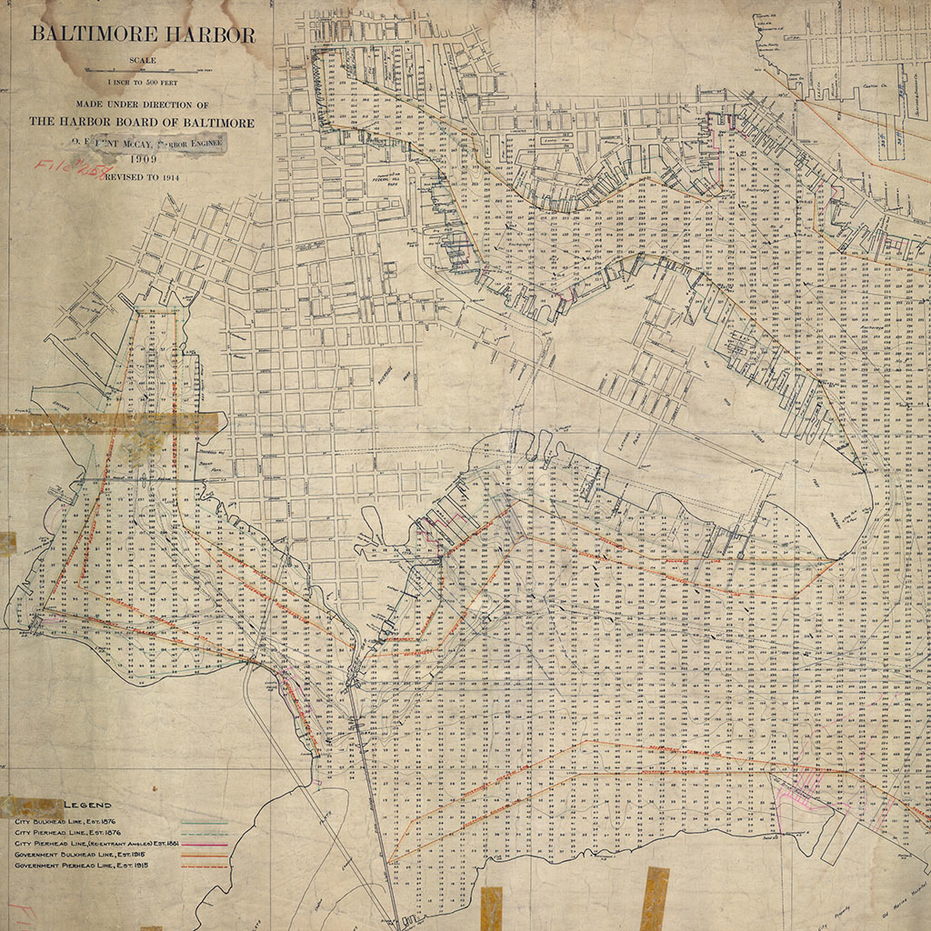 1914 map of the Baltimore Harbor