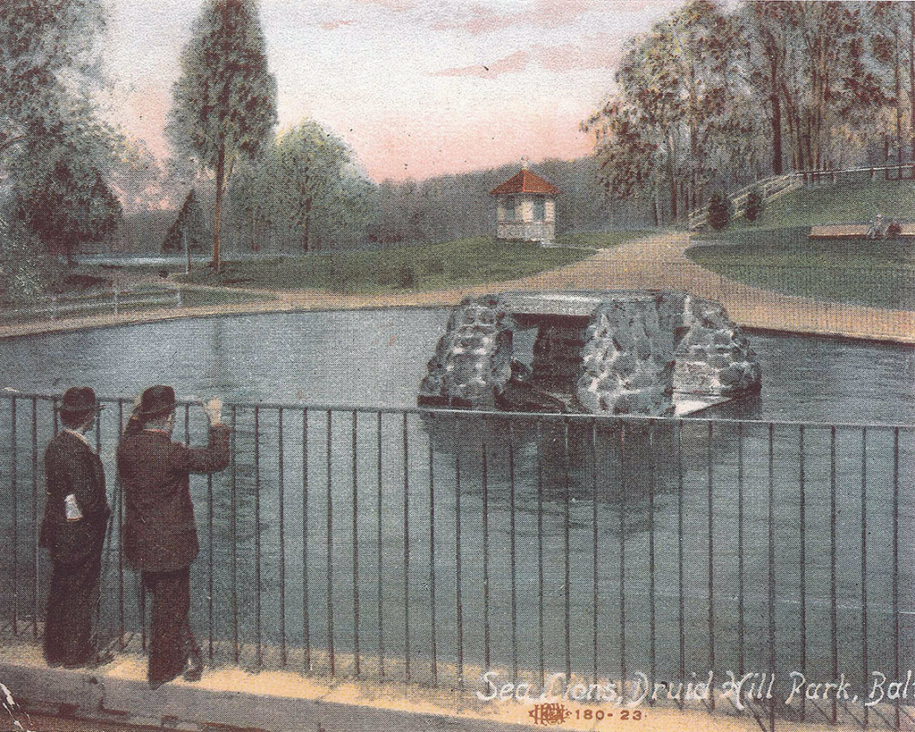 Postcard view of the Seal Pond