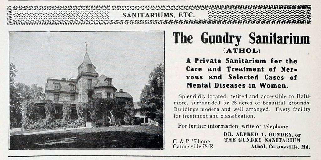 Advertisement for the Gundry Sanitarium