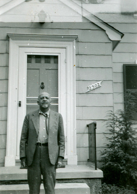 Du Bois in front of his Morgan Park house