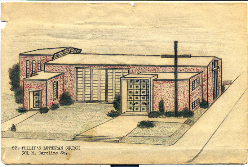 Design sketch, St. Philip’s Lutheran Church (c. 1958)