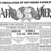 An example of the front page of the Afro-American newspaper