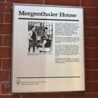 Plaque, Mergenthaler House