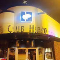 Club Hippo sign with Art Deco architecture