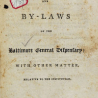 Cover,  "Rules and By-Laws of the Baltimore General Dispensary"