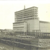 The massive B&O grain elevator in Locust Point under construction