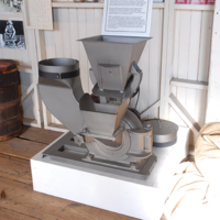 The small spice mixer that Gustav Brunn brought from Germany to America in 1938 on display at the Baltimore Museum of Industry